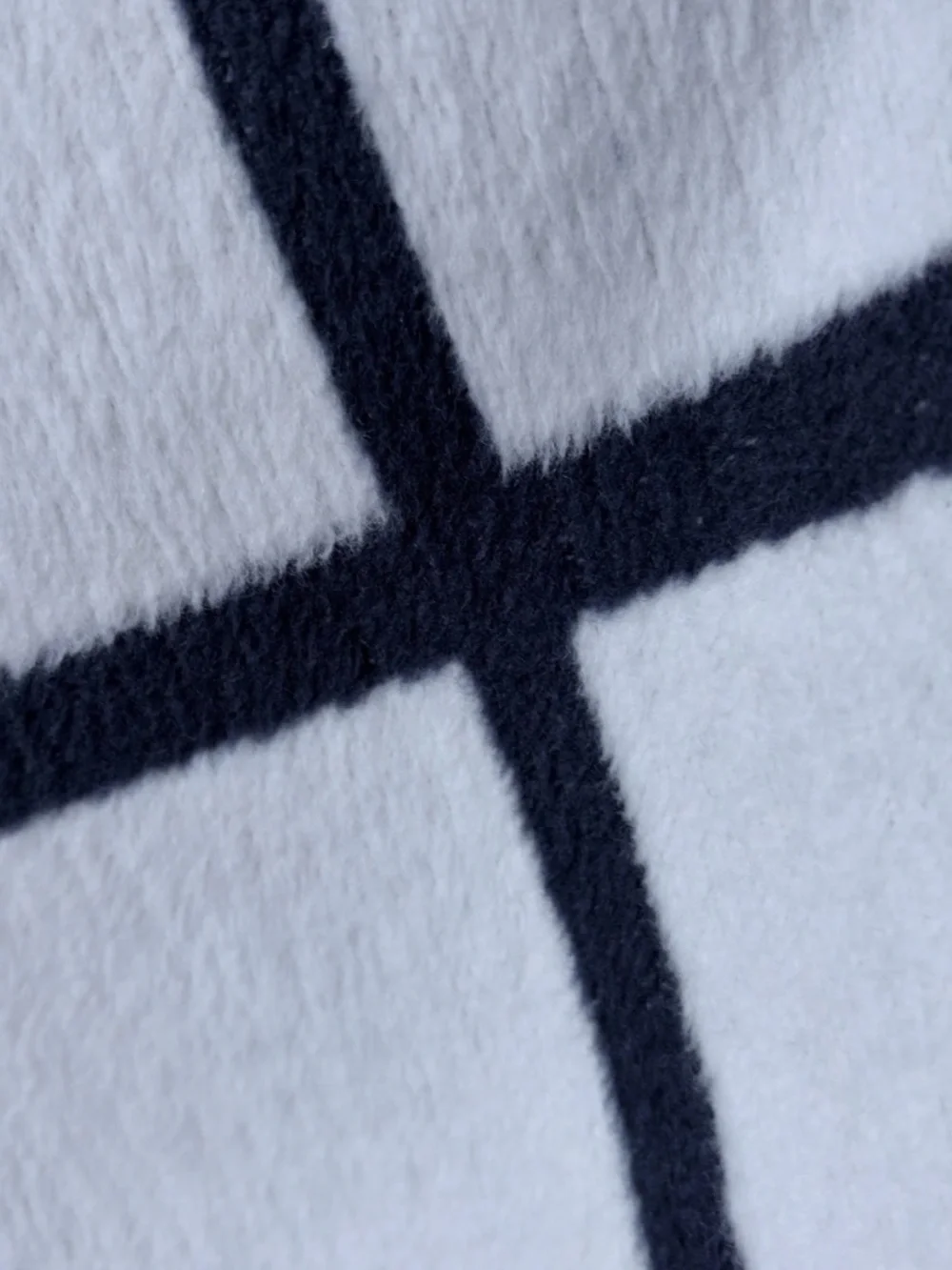 DOCOFIL Throw Blankets Navy White Window Pane Reversible Cotton 55x63
